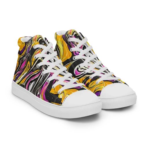 Golden Riptide on a Men's High Top Canvas Shoes