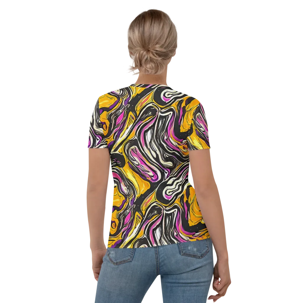 Golden Riptide on Women's Crew Neck T-Shirt — Back