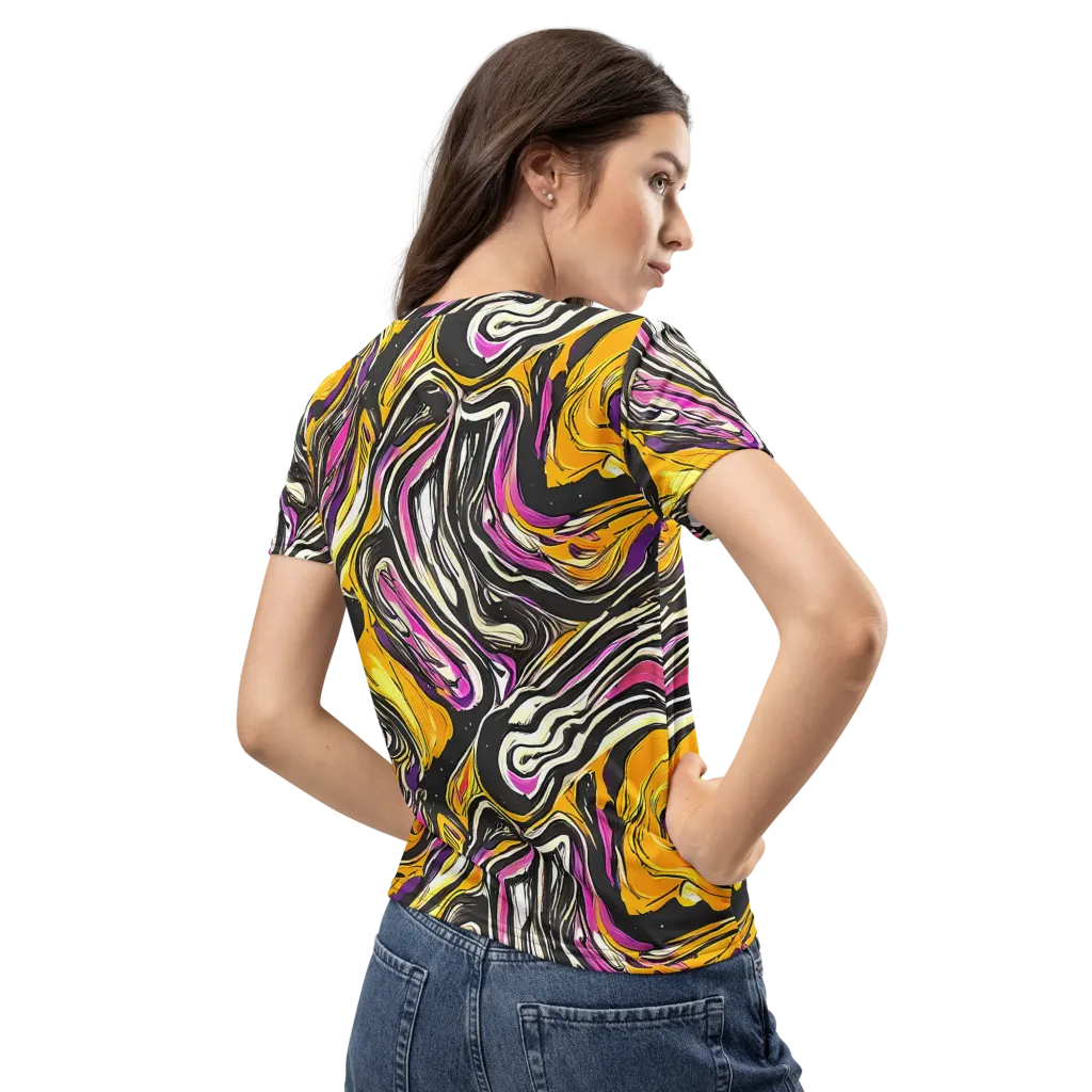 Golden Riptide on Women's Crew Neck T-Shirt — Back