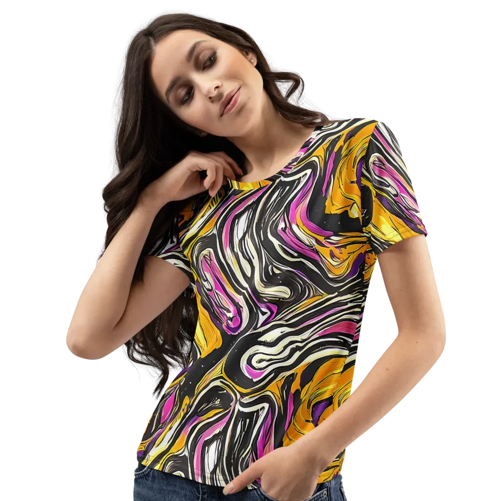 Golden Riptide on Women's Crew Neck T-Shirt — Left Front