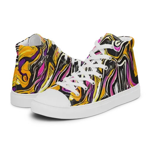 Golden Riptide on a Women's High Top Canvas Shoes