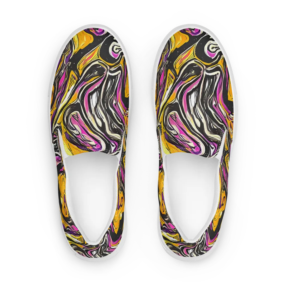 Golden Riptide on Men's Slip-On Canvas Shoes — Front