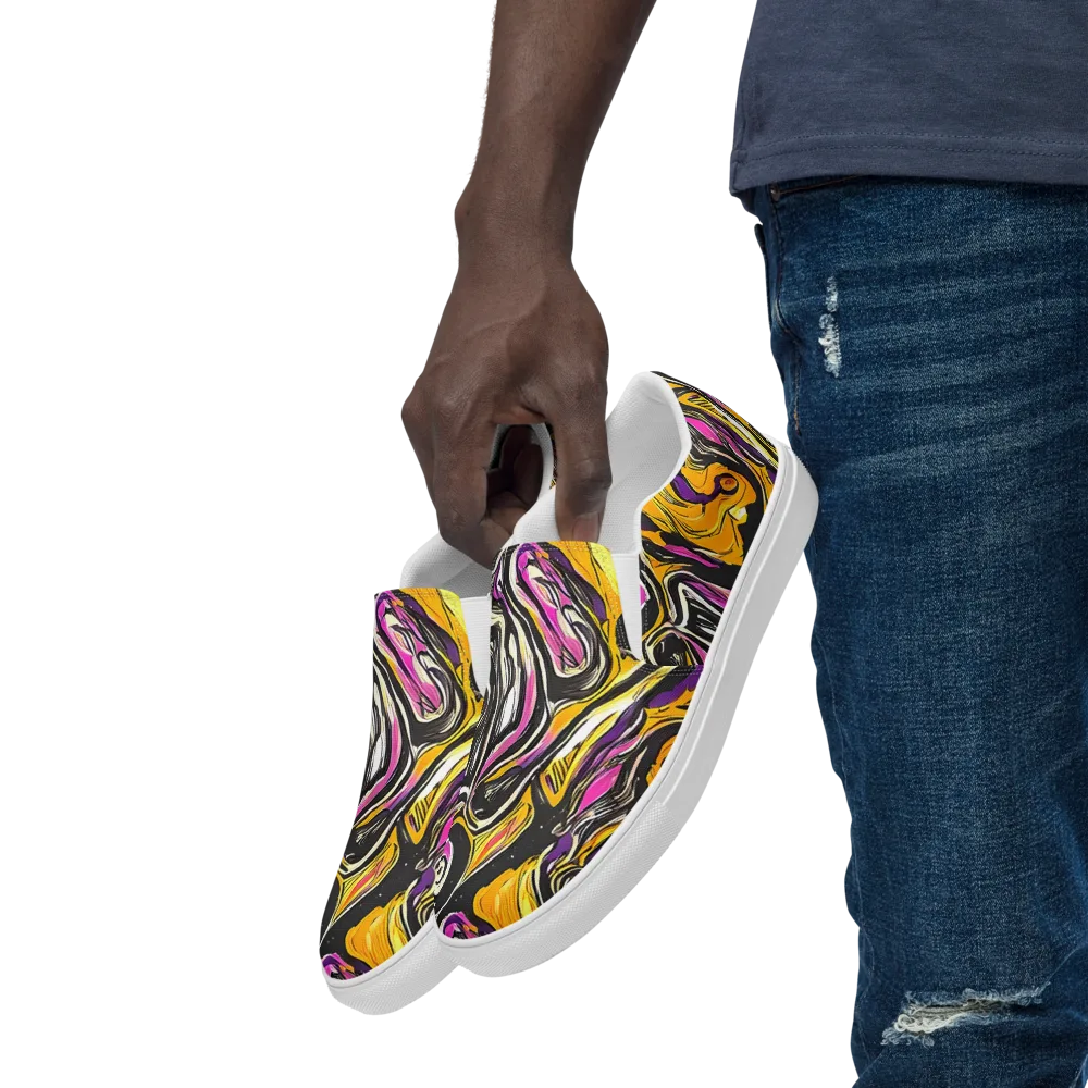 Golden Riptide on Men's Slip-On Canvas Shoes — Left Front