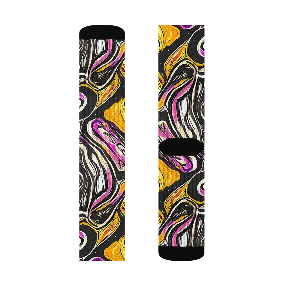 Golden Riptide on Socks — Right Sock