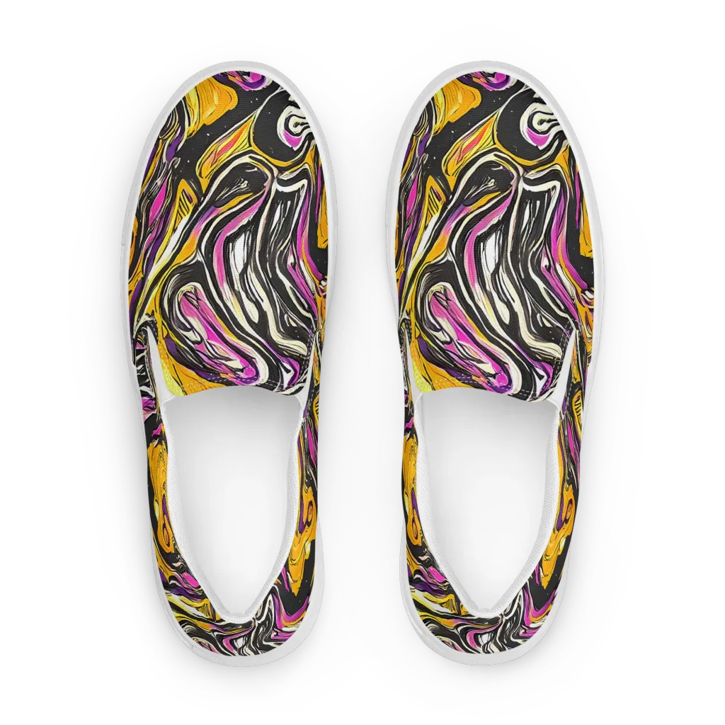 Golden Riptide on Women's Slip-On Canvas Shoes — Front