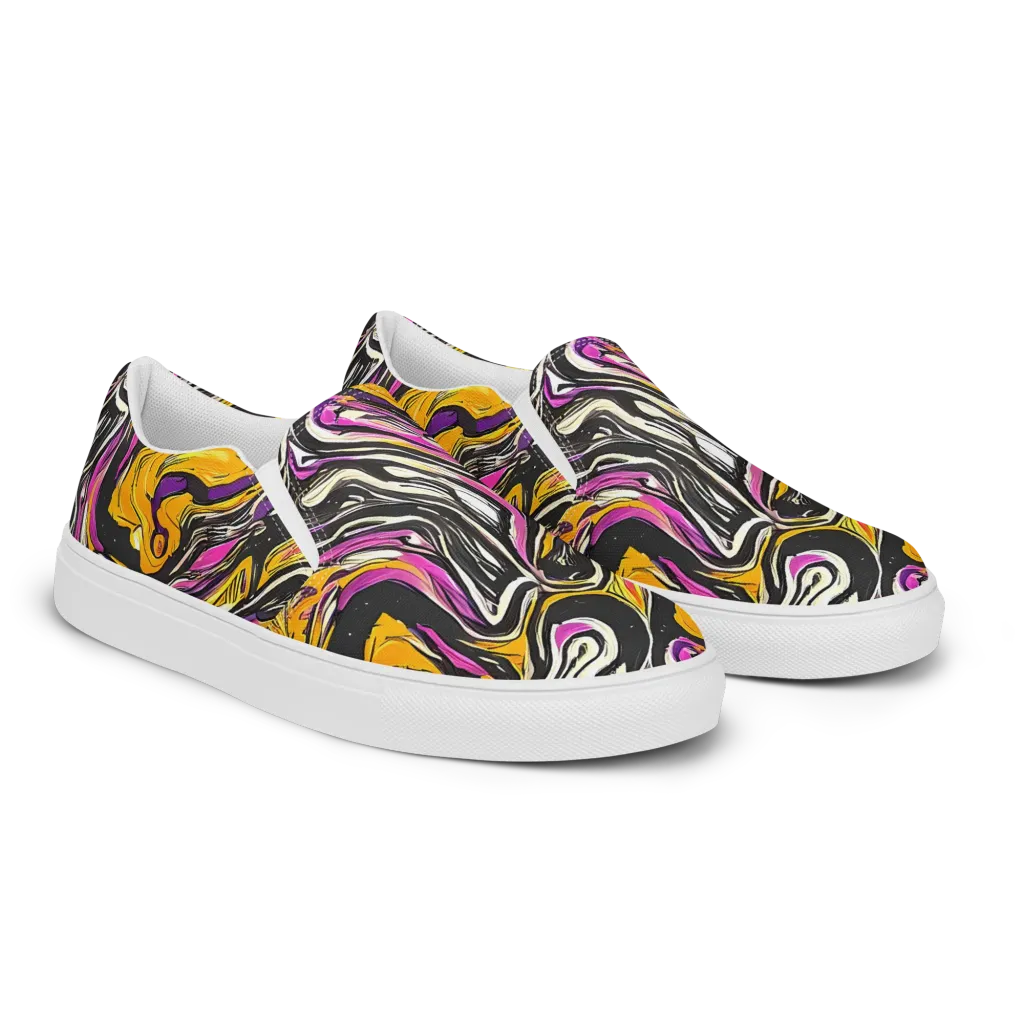 Golden Riptide on Women's Slip-On Canvas Shoes — Right Front