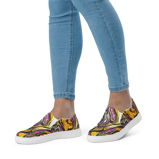 Golden Riptide on a Women's Slip-On Canvas Shoes