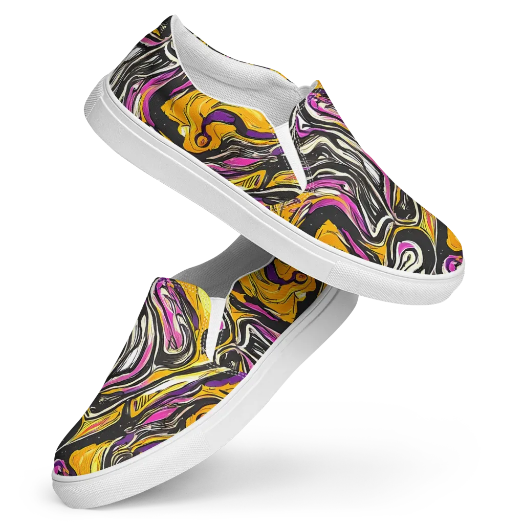 Golden Riptide on Women's Slip-On Canvas Shoes — Front