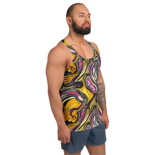 Golden Riptide on a Men's Tank Top