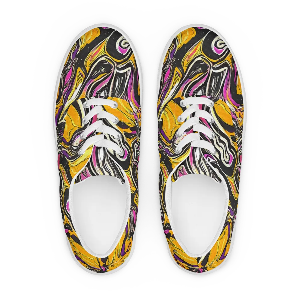 Golden Riptide on Men's Lace-Up Canvas Shoes — Front