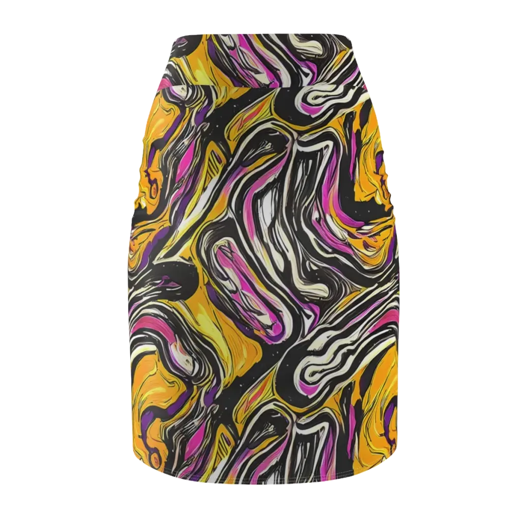 Golden Riptide on Pencil Skirt — Back