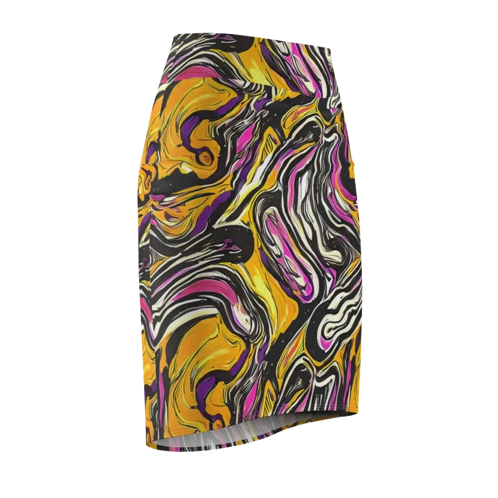 Golden Riptide on Pencil Skirt — Front Side