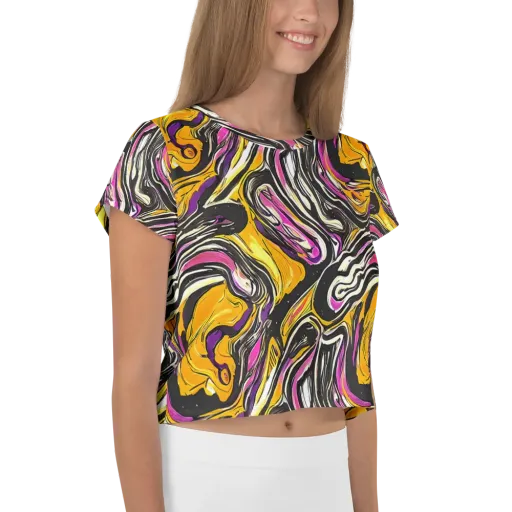 Golden Riptide on a Crop Tee