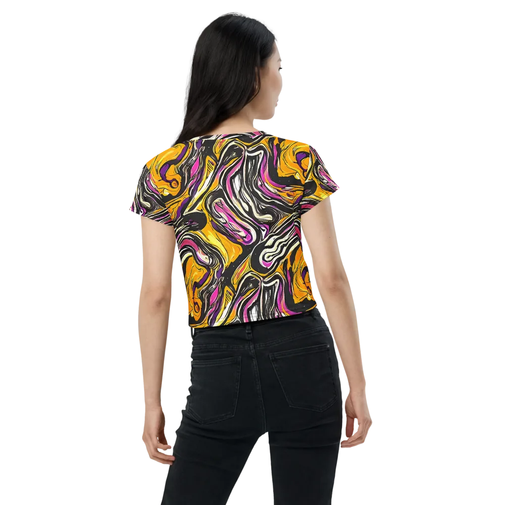 Golden Riptide on Crop Tee — Back