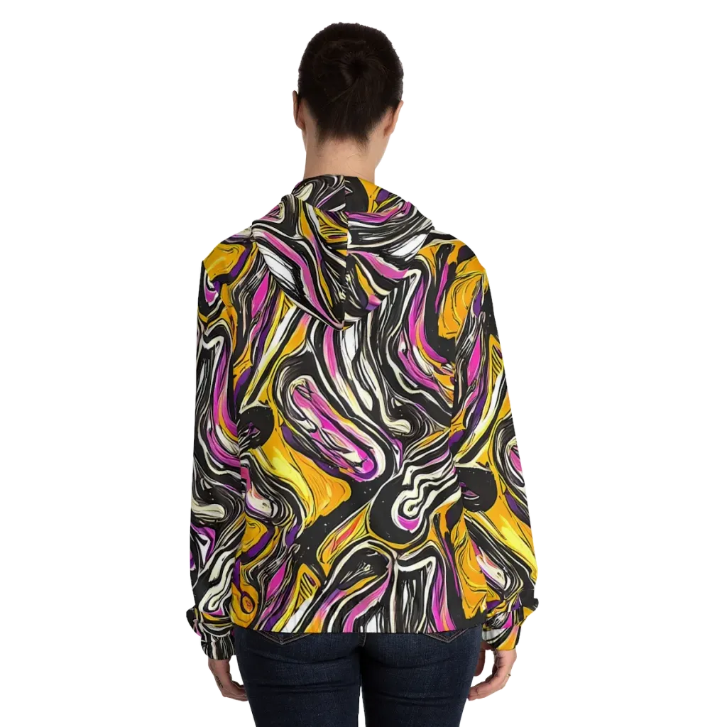 Golden Riptide on Women's Full-Zip Hoodie — Back On Person