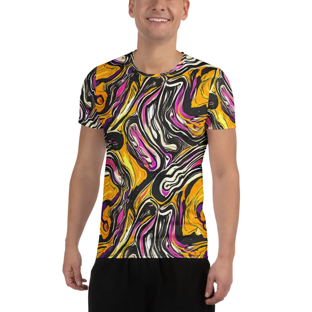 Golden Riptide on Men's Athletic T-Shirt — Front