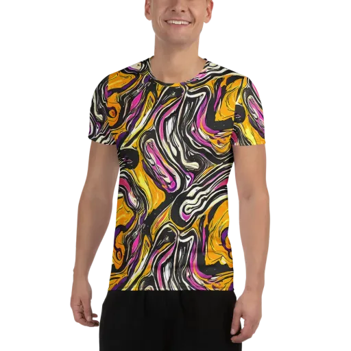 Golden Riptide on a Men's Athletic T-Shirt