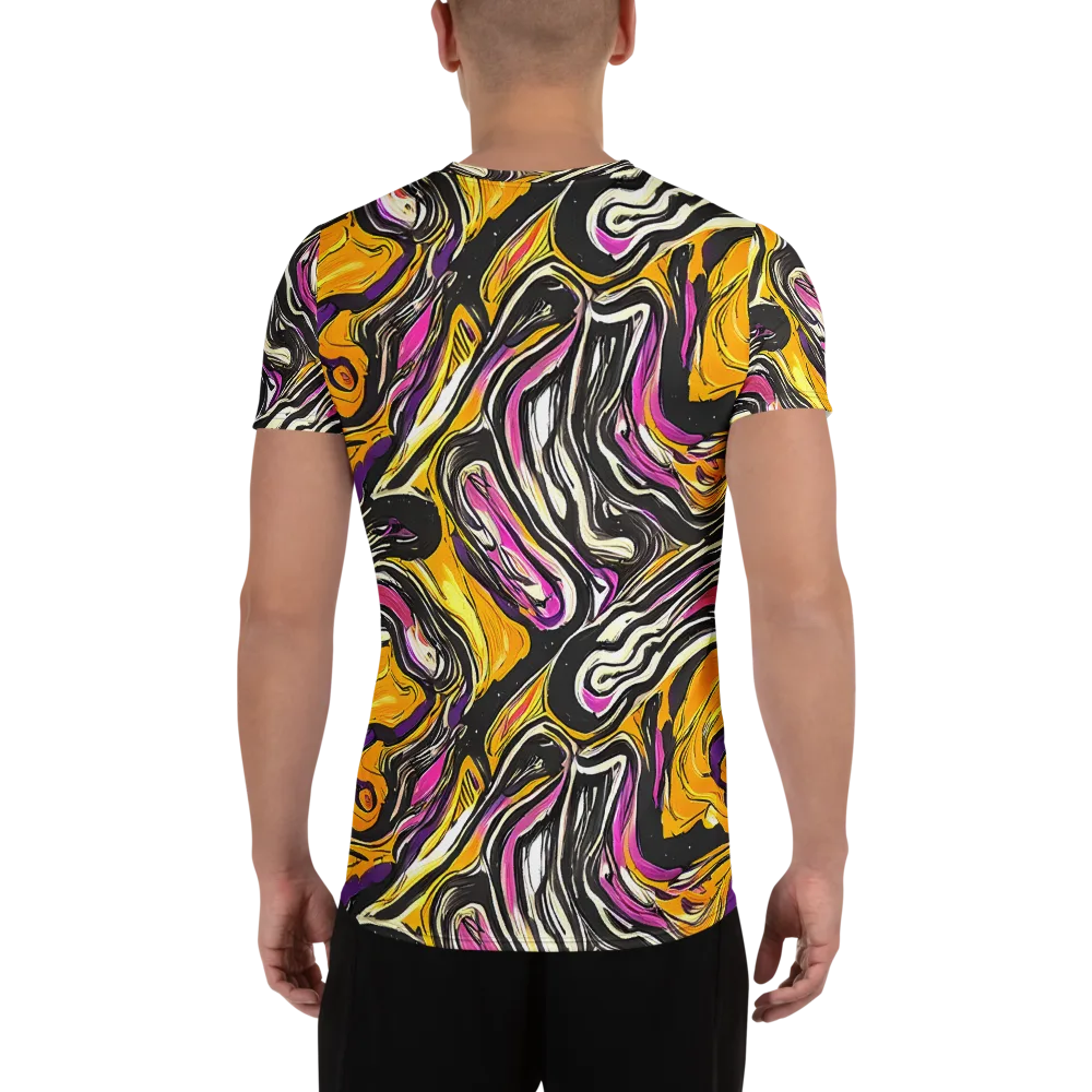 Golden Riptide on Men's Athletic T-Shirt — Back