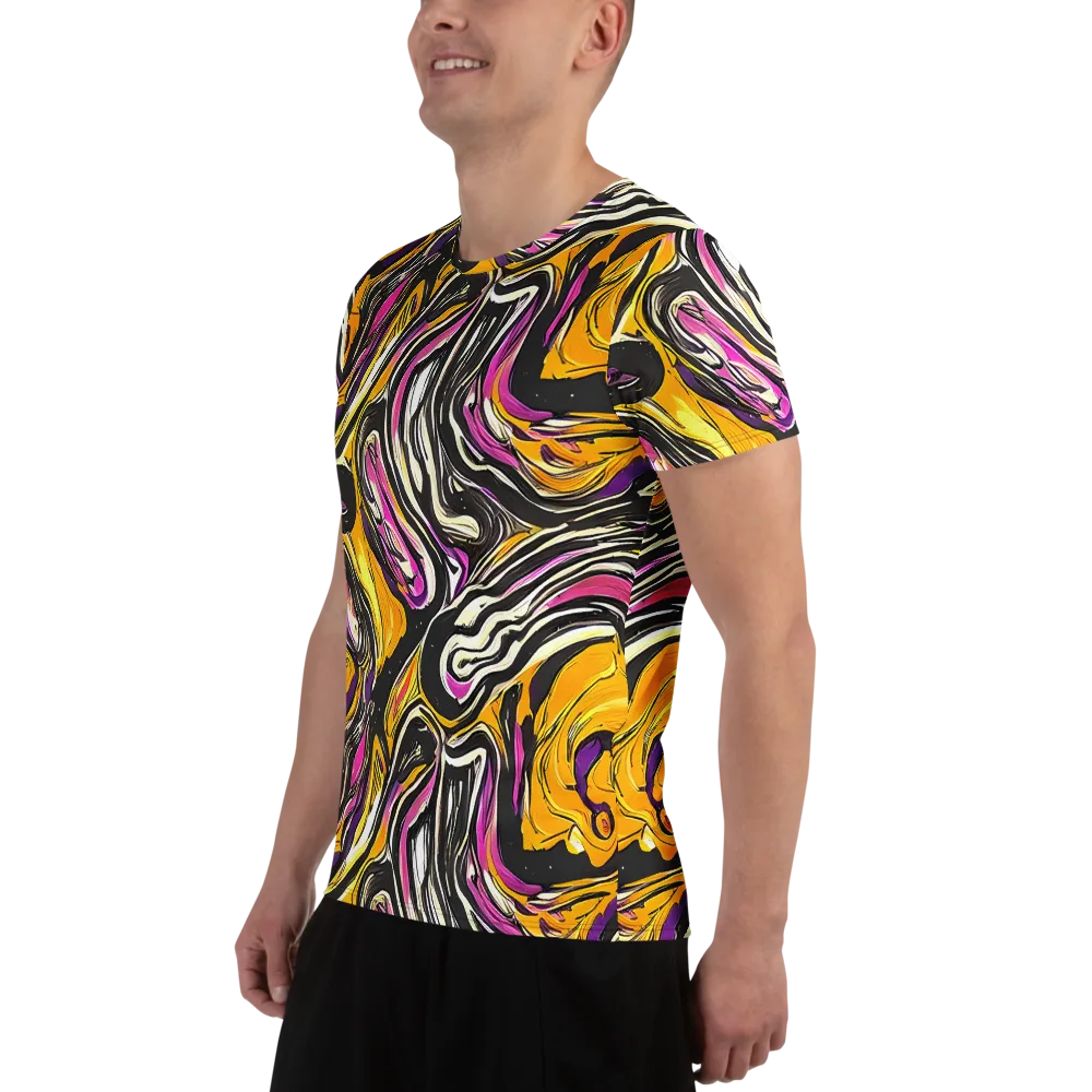 Golden Riptide on Men's Athletic T-Shirt — Left
