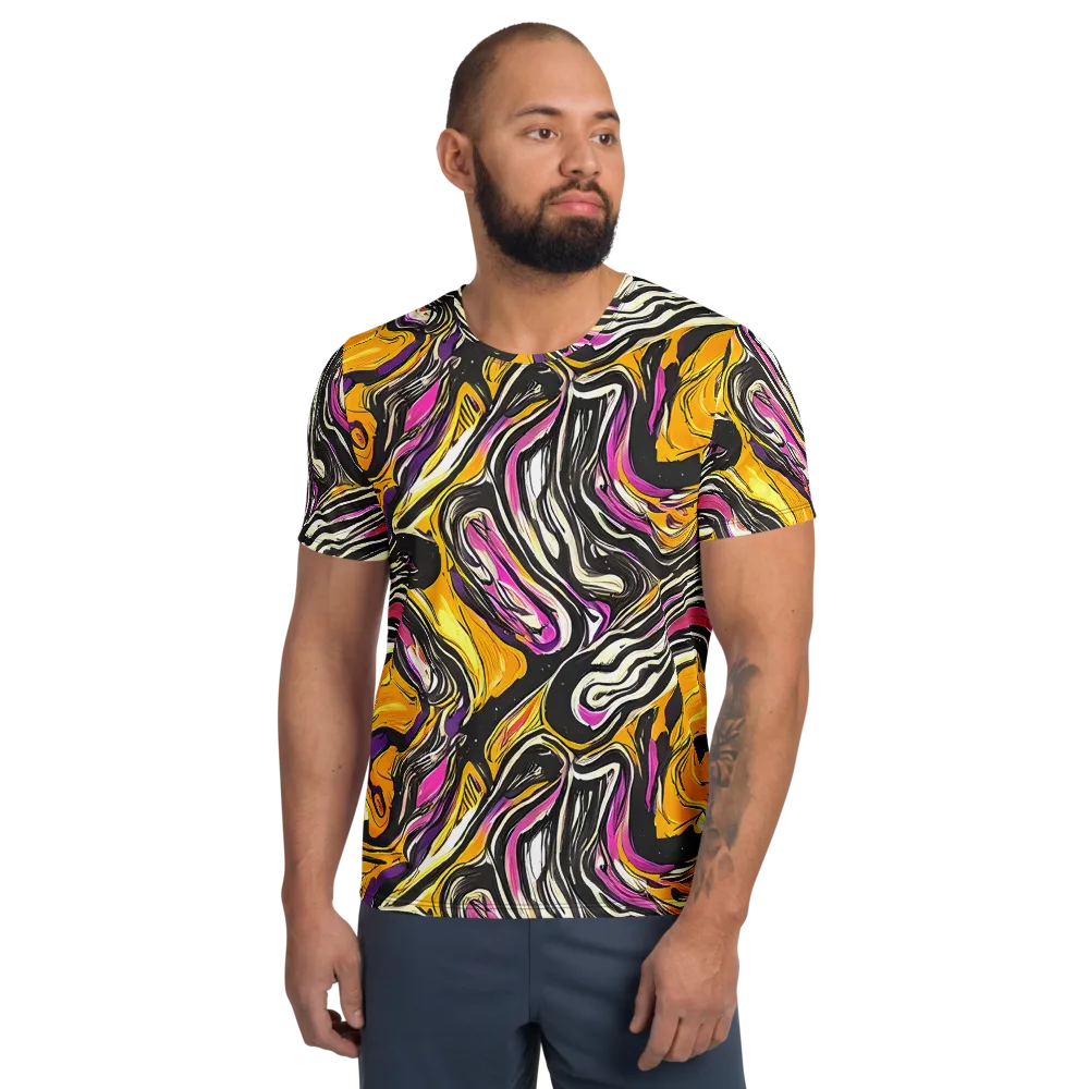 Golden Riptide on Men's Athletic T-Shirt — Front