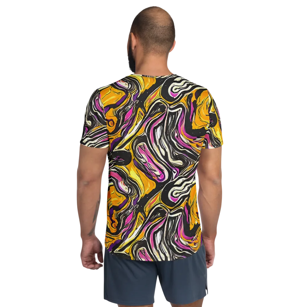 Golden Riptide on Men's Athletic T-Shirt — Back
