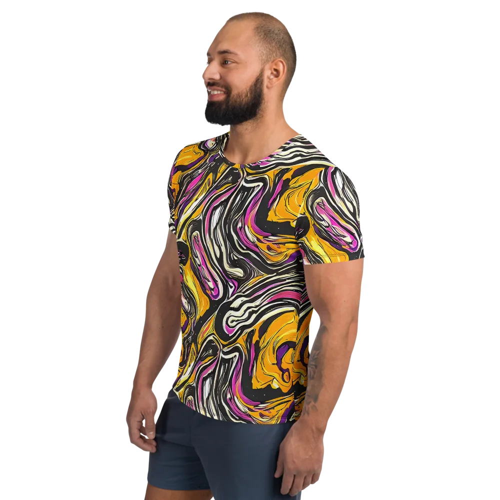 Golden Riptide on Men's Athletic T-Shirt — Left
