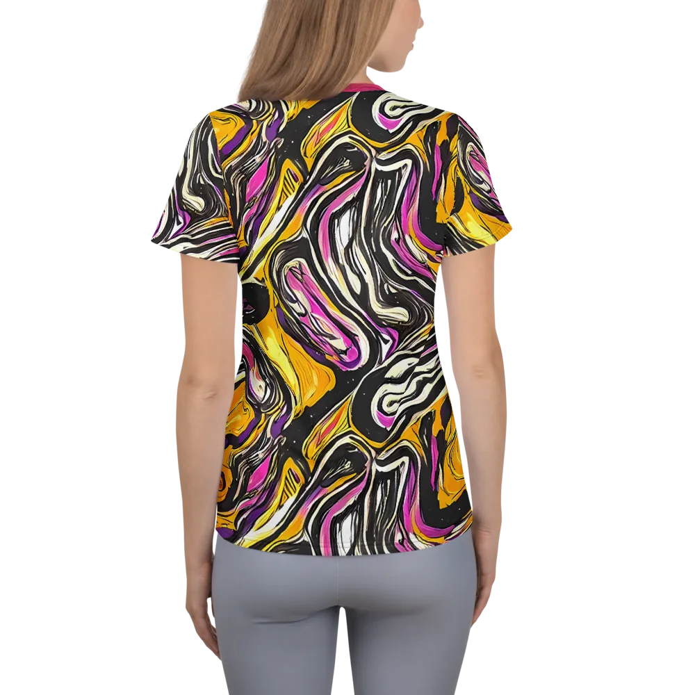 Golden Riptide on Women's Athletic T-Shirt — Back