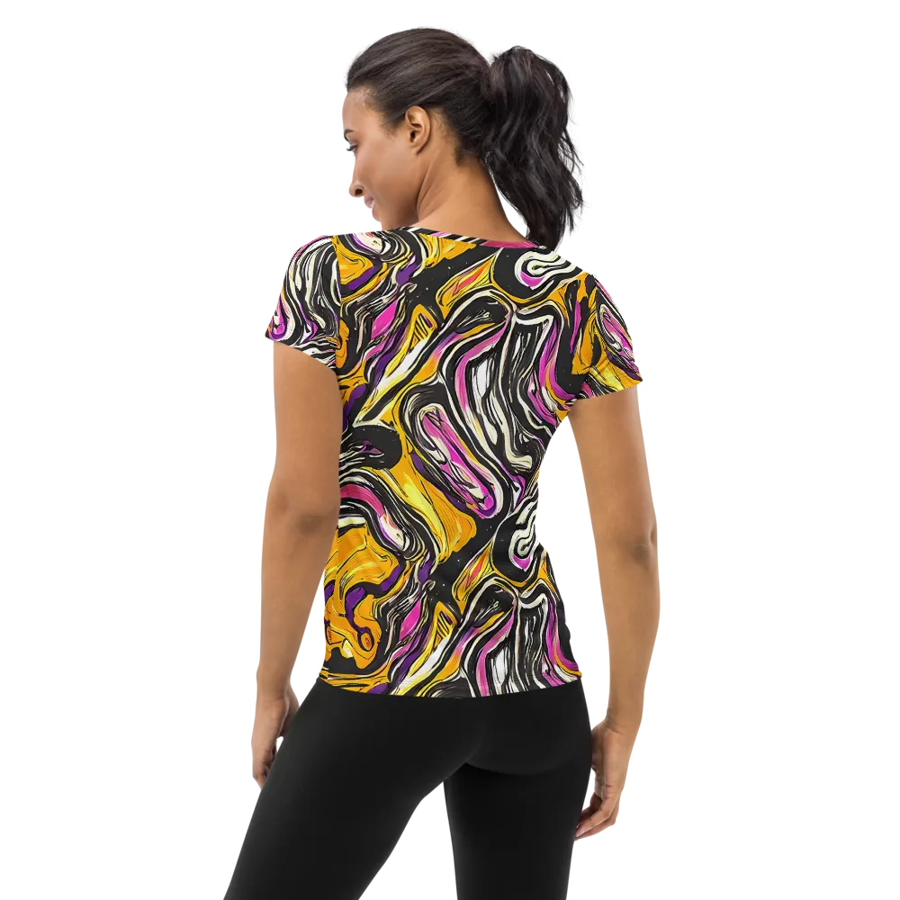 Golden Riptide on Women's Athletic T-Shirt — Back
