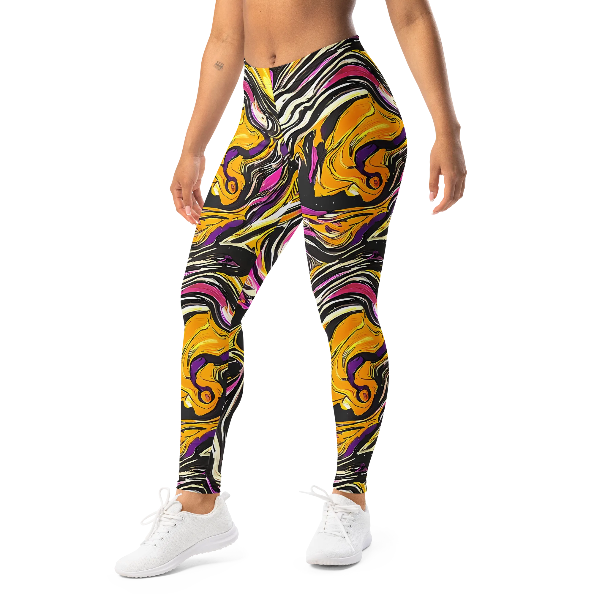 Golden Riptide on Leggings — Left Front