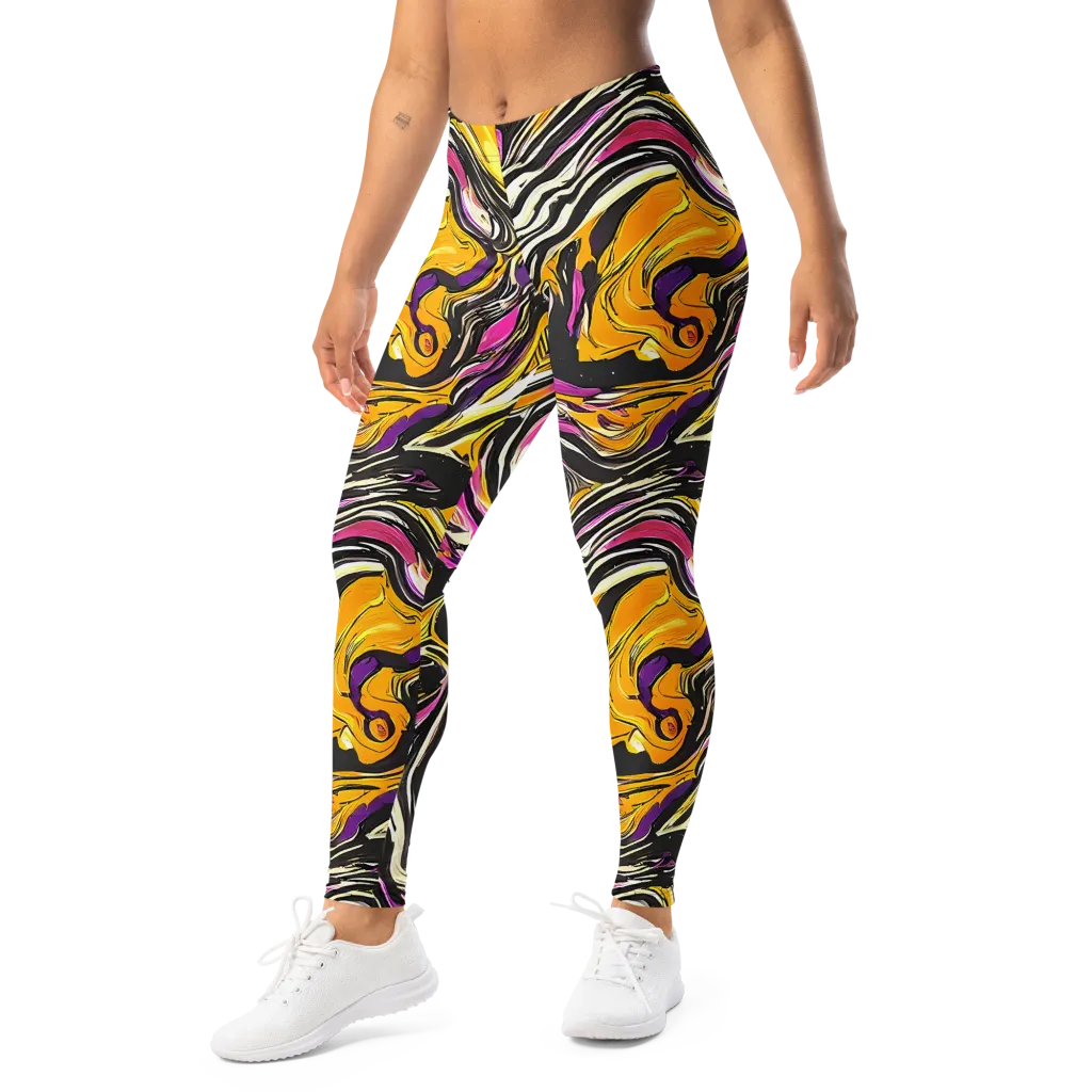 Golden Riptide on Leggings — Left Front