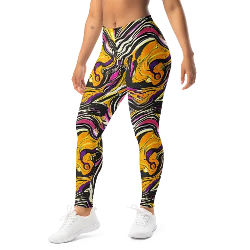Golden Riptide on a Leggings