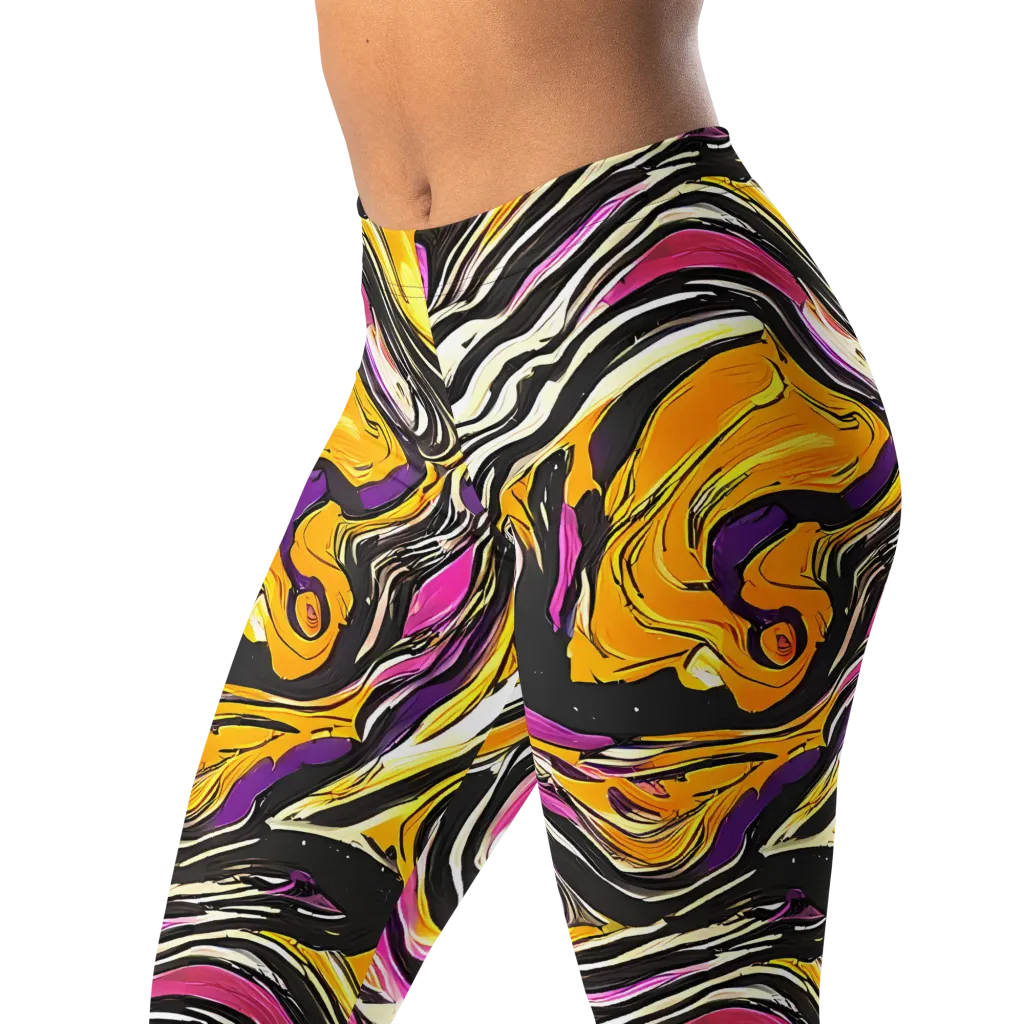 Golden Riptide on Leggings — Left Front
