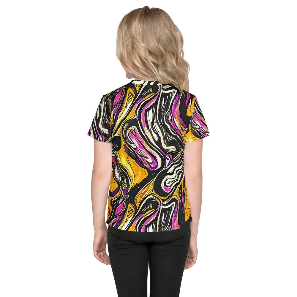 Golden Riptide on Kids Crew Neck T-Shirt — Back