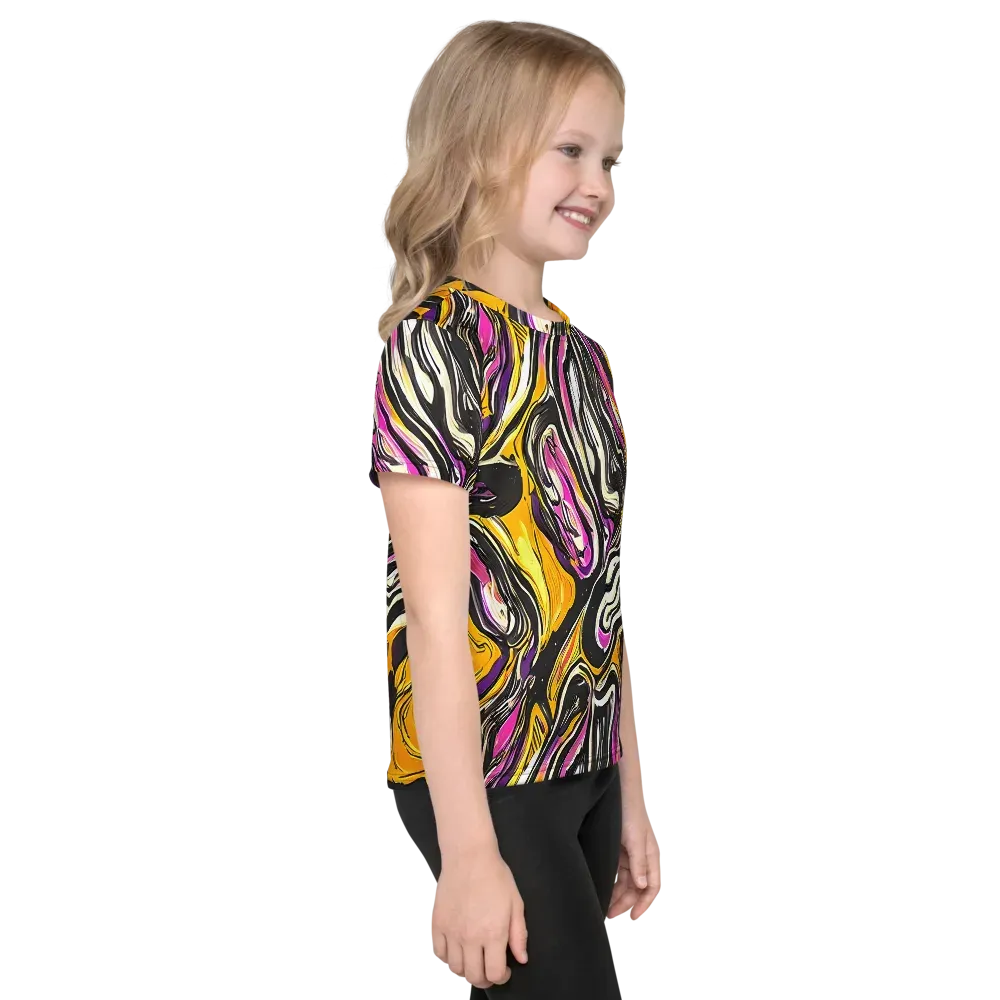 Golden Riptide on Kids Crew Neck T-Shirt — Right