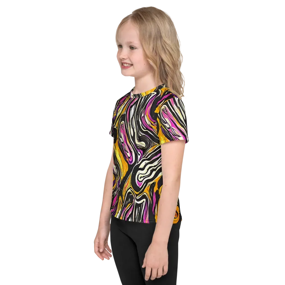 Golden Riptide on Kids Crew Neck T-Shirt — Left