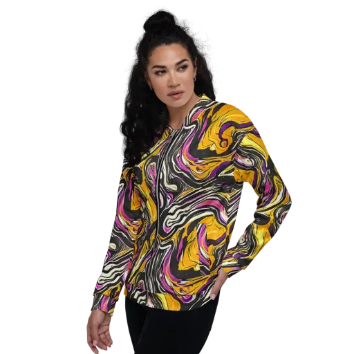 Golden Riptide on a Bomber Jacket