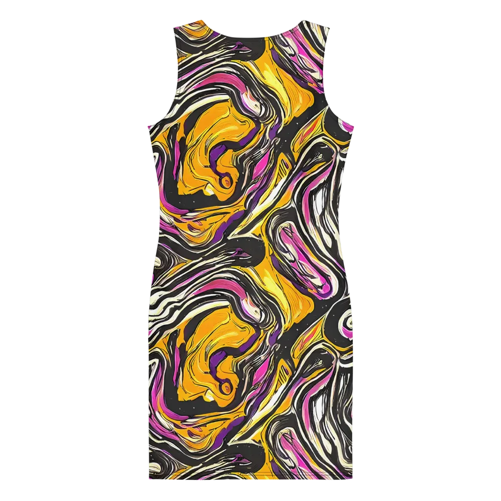 Golden Riptide on Bodycon Dress — Back