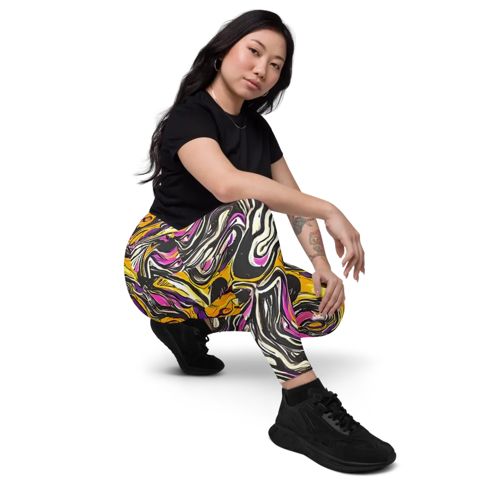 Golden Riptide on Leggings with Pockets — Right Front