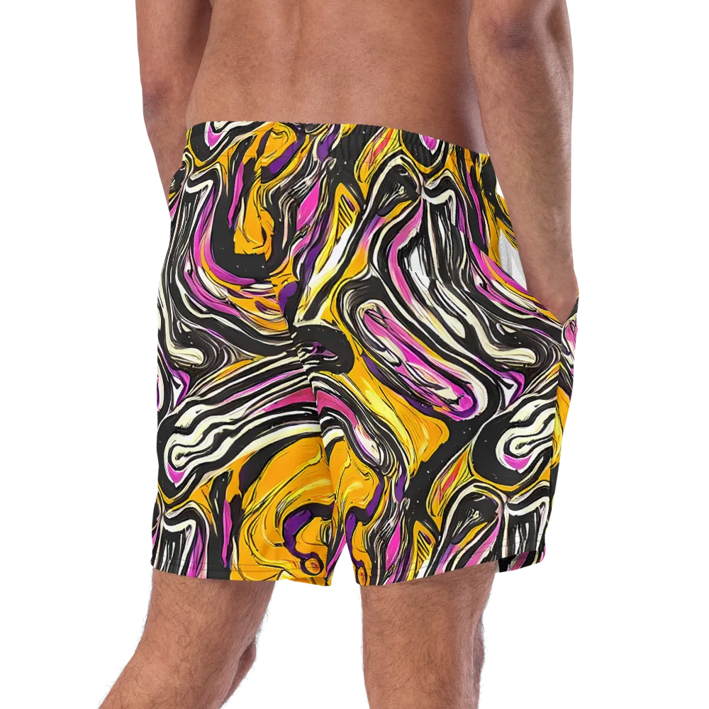 Golden Riptide on Swim Trunks — Right Back
