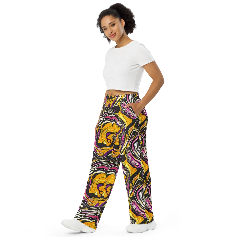 Golden Riptide on Wide-Leg Pants — Left Front