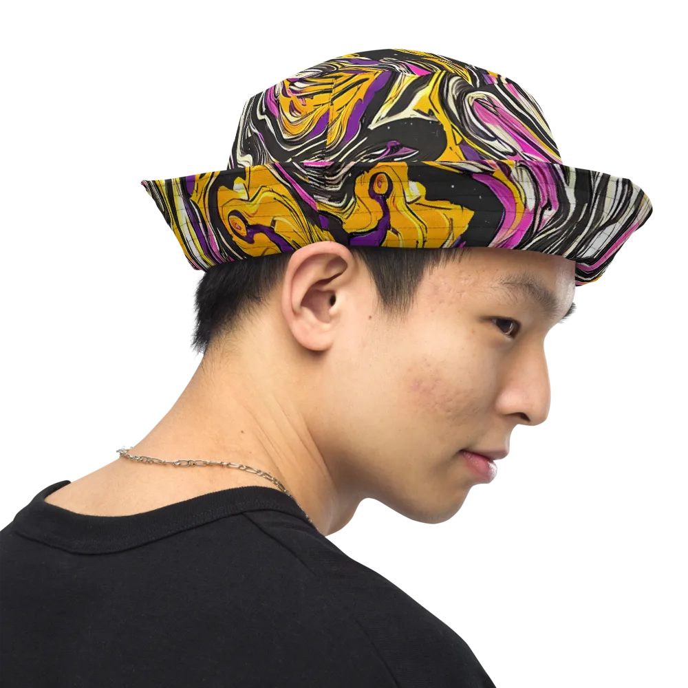 Golden Riptide on Reversible Bucket Hat — Right Outside