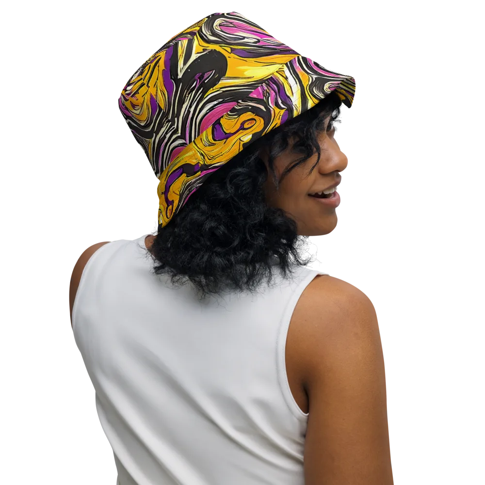 Golden Riptide on Reversible Bucket Hat — Right Outside