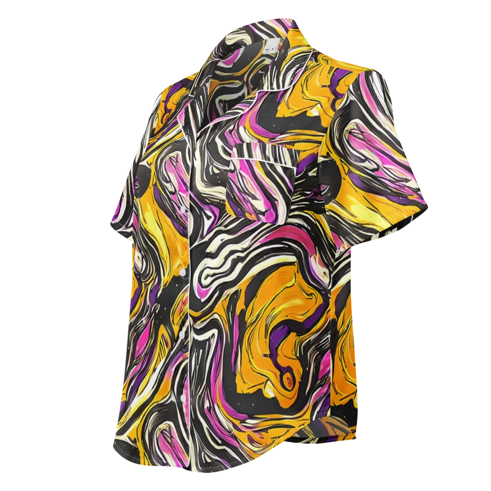 Golden Riptide on Women's Short Sleeve Pajama Top — Left Front
