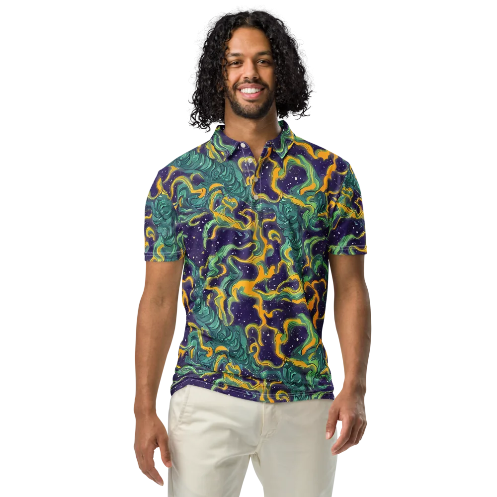 Viridian Eclipse on Men's Slim Fit Polo Shirt — Front