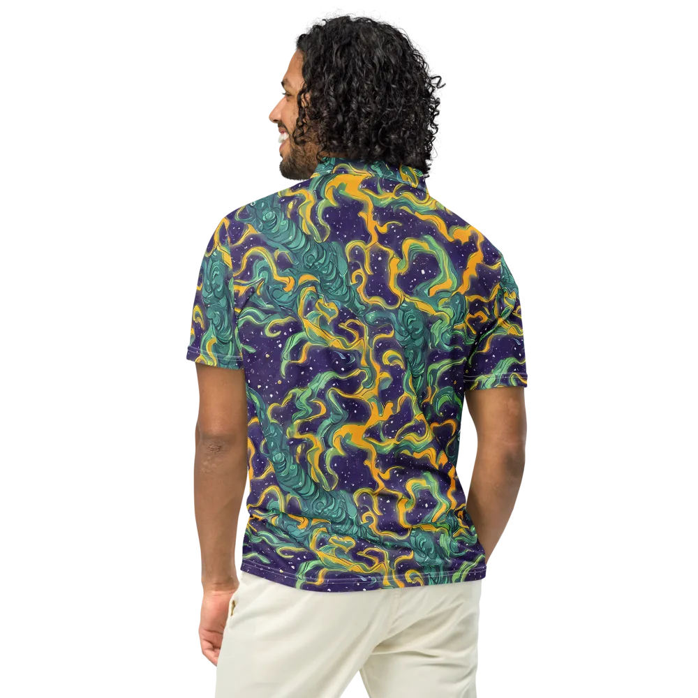 Viridian Eclipse on Men's Slim Fit Polo Shirt — Back
