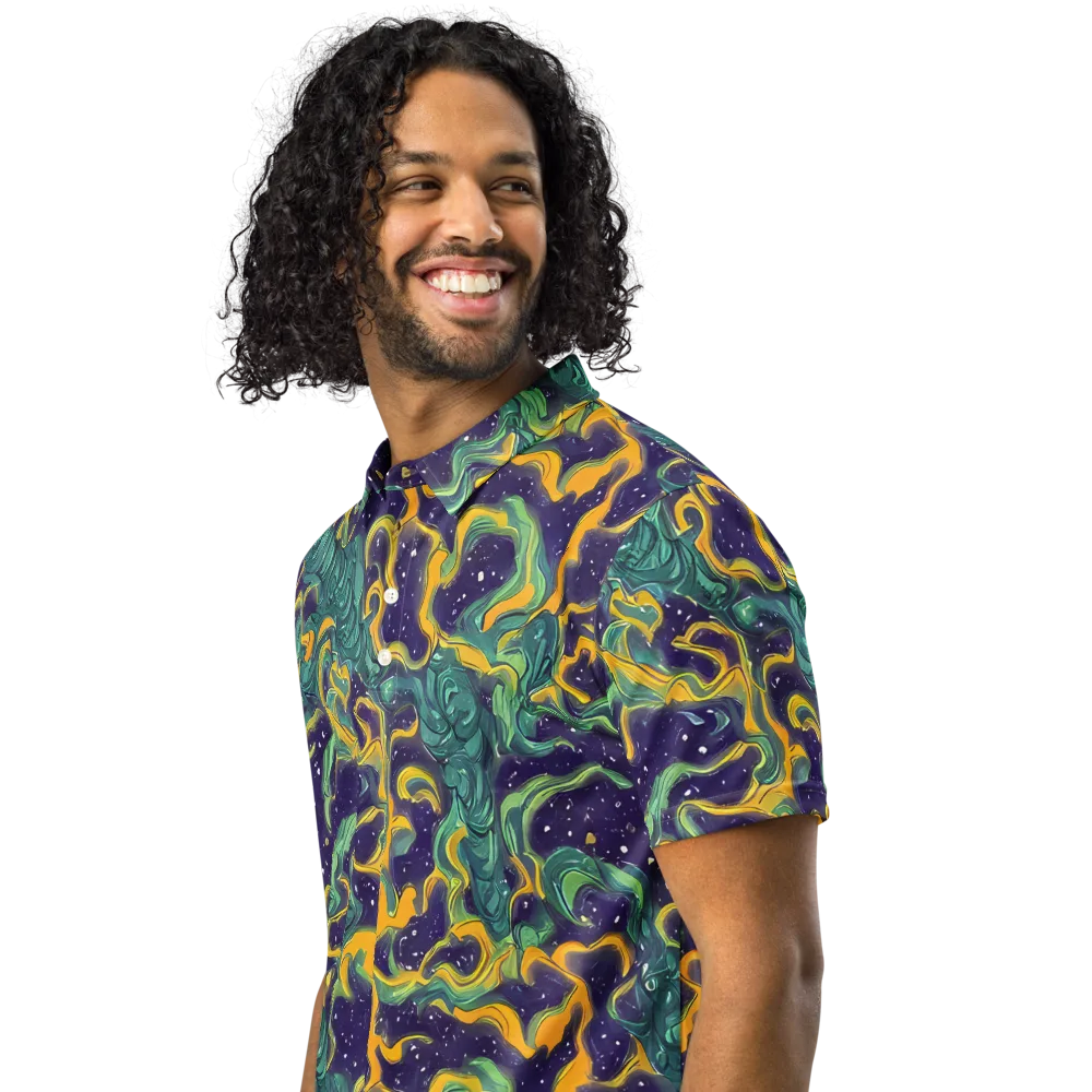 Viridian Eclipse on Men's Slim Fit Polo Shirt — Left Front
