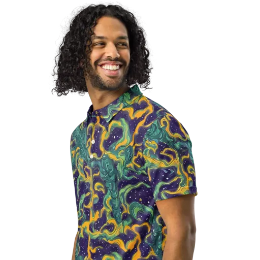 Viridian Eclipse on a Men's Slim Fit Polo Shirt
