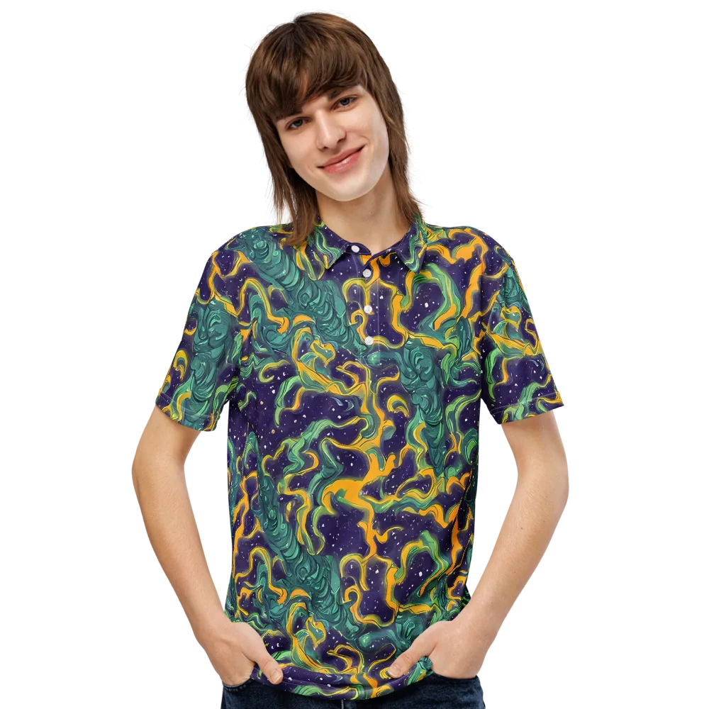 Viridian Eclipse on Men's Slim Fit Polo Shirt — Front