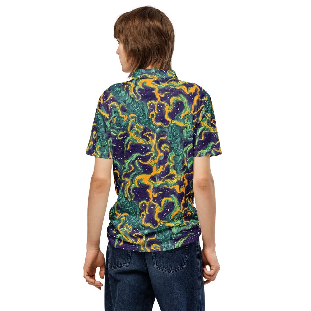 Viridian Eclipse on Men's Slim Fit Polo Shirt — Back