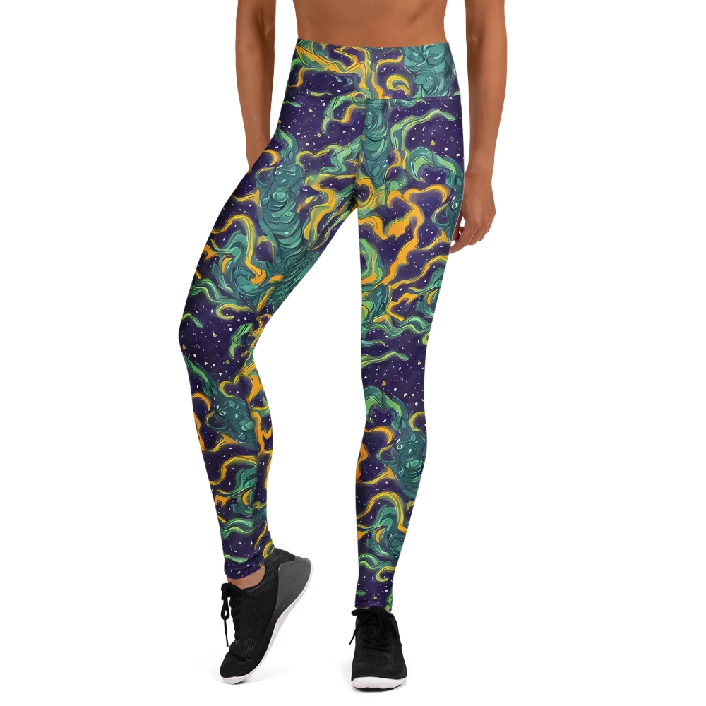 Viridian Eclipse on Yoga Leggings — Front